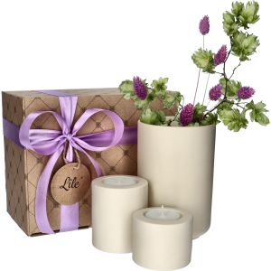 Zestaw dwóch świeczników z wazonem Lile Terra P29813