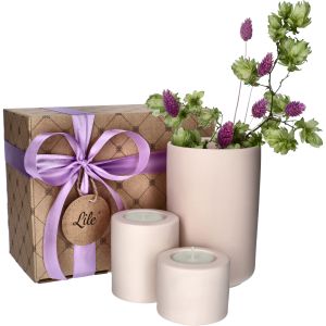 Zestaw dwóch świeczników z wazonem Lile Terra P29814