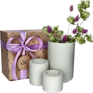 Zestaw dwóch świeczników z wazonem Lile Terra P29815