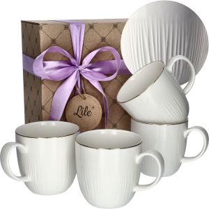 Kubek porcelanowy (4 szt.) 275 ml Lile Nerii P29822